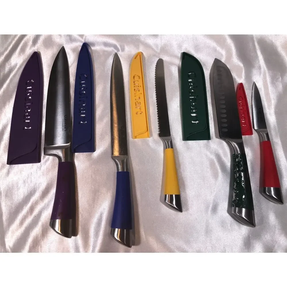 Cuisinart Knives 5 Set Multi Color CC77SSAPC With Sleeve Cover Guards
